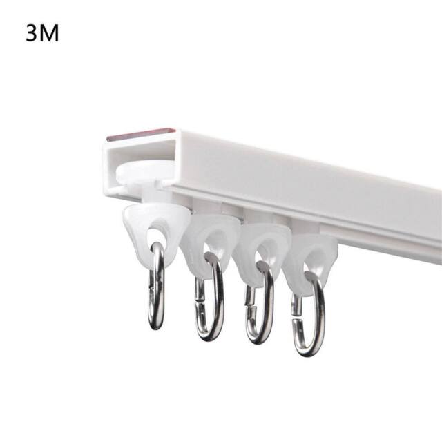 Nordara 3M White Coiled Curtain Track Rail With Gliders For Bay Window - image 1
