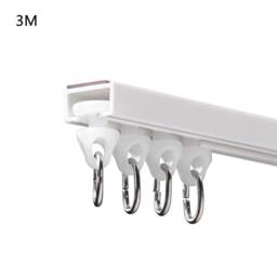 Nordara 3M White Coiled Curtain Track Rail With Gliders For Bay Window