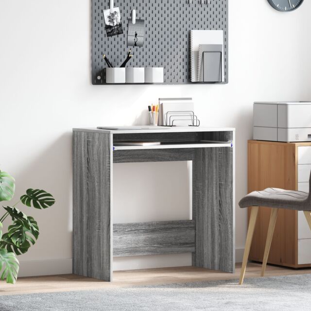 Berkfield Home Computer Desk Grey Sonoma Engineered wood Compact Simple - image 1