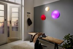 Loops Wall Flush Ceiling Light Colour White Shade White Glass Opal Matt Bulb E27 2x60W - thumbnail 3