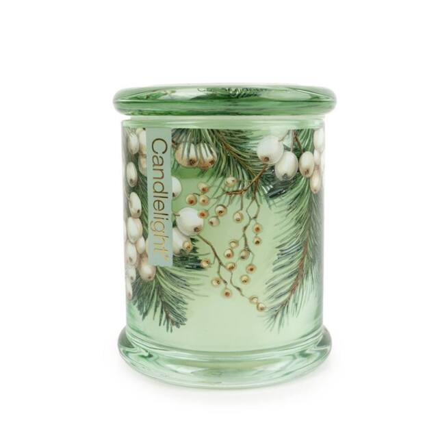 Madison & Mayfair Winter Fir & Mistletoe Large One Wick Candle in Green - image 1