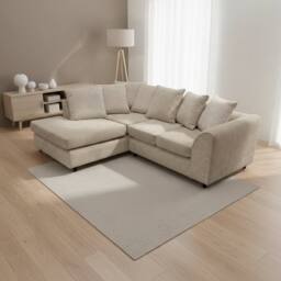 Abakus Direct Jumbo Chenille Corner Left Sofa with Plush Chaise Extension in Taupe - thumbnail 6