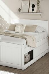 Time4sleep Maxistore 6 Door White Wooden Storage - Bed Frame - Size: Double - thumbnail 1