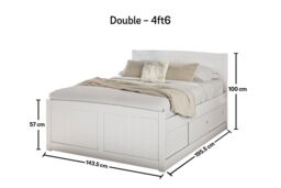 Time4sleep Maxistore 6 Door White Wooden Storage - Bed Frame - Size: Double - thumbnail 5