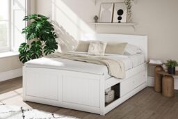 Time4sleep Maxistore 6 Door White Wooden Storage - Bed Frame - Size: Double - thumbnail 4
