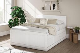 Time4sleep Maxistore 6 Door White Wooden Storage - Bed Frame - Size: Double - thumbnail 3