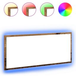 Berkfield Home Bathroom Mirror Old wood Engineered wood, Glass 90 x 8.5 x 37 cm in Brown - thumbnail 3