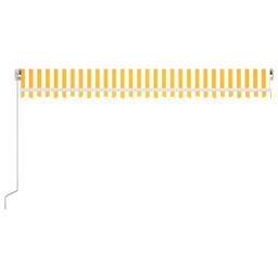 Berkfield Home Manual Retractable Awning with LED 500x350 cm Yellow & White - thumbnail 4