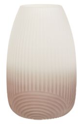 Orsina Large Grey Ombre Glass Vase, Ribbed Glass Vase, Textured Modern Vase, Chic Flower Vase, Grey Glass Vase - thumbnail 5