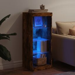 Berkfield Home Sideboard with LED Lights Smoked Oak 41x37x100 cm in Brown - Size: 41 x 37 x 100 cm - thumbnail 3