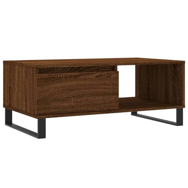 Berkfield Home Coffee Table Brown Oak 90x50x36.5 cm Engineered Wood - image 1