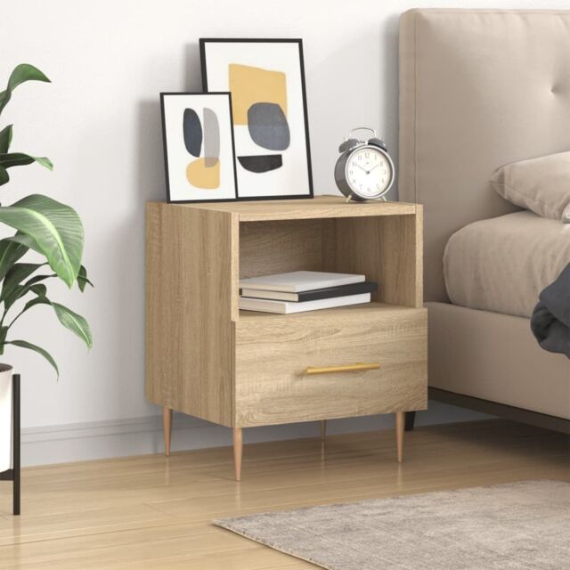 Berkfield Home Bedside Cabinet Sonoma Oak 40x35x47.5 cm Engineered Wood in Brown - image 1