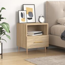 Berkfield Home Bedside Cabinet Sonoma Oak 40x35x47.5 cm Engineered Wood in Brown