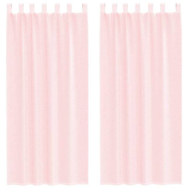 Berkfield Home Voile Curtains with Loops 2 pcs Light Pink 140x245 cm - image 1