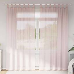 Berkfield Home Voile Curtains with Loops 2 pcs Light Pink 140x245 cm - thumbnail 2