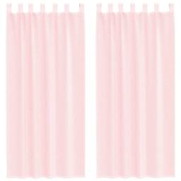 Berkfield Home Voile Curtains with Loops 2 pcs Light Pink 140x245 cm - thumbnail 1