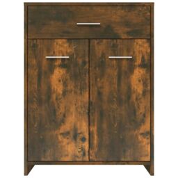 Berkfield Home Bathroom Cabinet Smoked Oak 60x33x80 cm Engineered Wood in Brown - Size: 60 x 33 x 80 cm - thumbnail 5