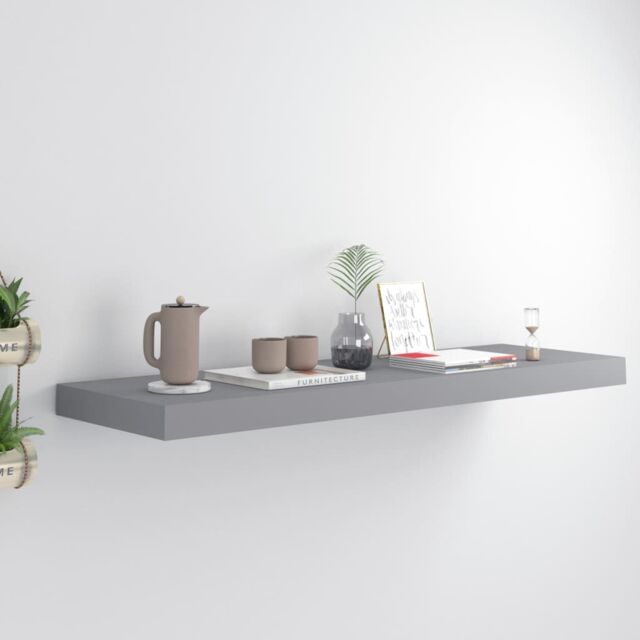 Berkfield Home Floating Wall Shelf Grey 80x23.5x3.8 cm MDF - image 1