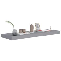 Berkfield Home Floating Wall Shelf Grey 80x23.5x3.8 cm MDF - thumbnail 3
