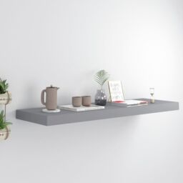 Berkfield Home Floating Wall Shelf Grey 80x23.5x3.8 cm MDF - thumbnail 1