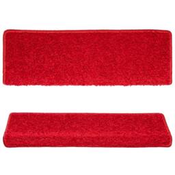Berkfield Home Carpet Stair Treads 15 pcs 65x21x4 cm Red - Size: Medium - thumbnail 4