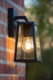 Lucide 'MATSLOT' Non Dimmable Stylish Outdoor Cottage Wall Lantern 1xE27 in Black - thumbnail 4