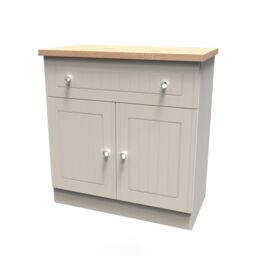 Ready Assembled 2 U Norton 1 Drawer 2 Door Sideboard (Ready Assembled) in Taupe - Size: Medium - thumbnail 3