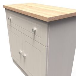 Ready Assembled 2 U Norton 1 Drawer 2 Door Sideboard (Ready Assembled) in Taupe - Size: Medium - thumbnail 4