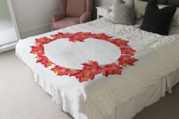 Benjamin Tate Design Autumn Reath Blanket in Natural - Size: 120 cm x 150 cm - thumbnail 3