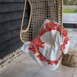 Benjamin Tate Design Autumn Reath Blanket in Natural - Size: 120 cm x 150 cm - thumbnail 4