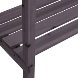 Berkfield Home Plant Table with Shelves Grey 78x38x82.5 cm Solid Wood Fir - thumbnail 8