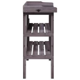 Berkfield Home Plant Table with Shelves Grey 78x38x82.5 cm Solid Wood Fir - thumbnail 5