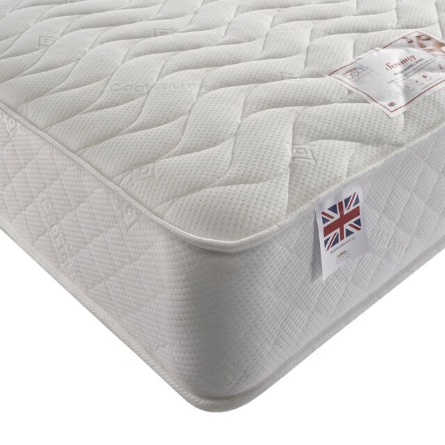 Somnior Memory Foam Quilted Sprung Mattress Medium Feel in White - Size: King - image 1
