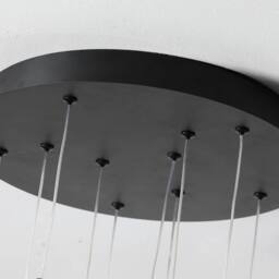 NIVOR Dimmable High Ceiling Chandelier with Remote 10 Ring LED Black Pendant - thumbnail 7