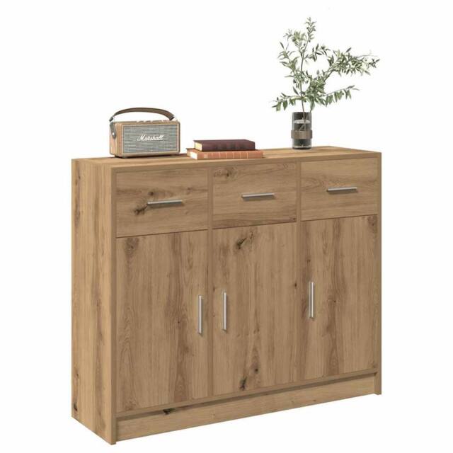 Berkfield Home Sideboard Artisan Oak 91x28x75 cm Engineered Wood in Brown - Size: 91 x 28 x 75 cm - image 1