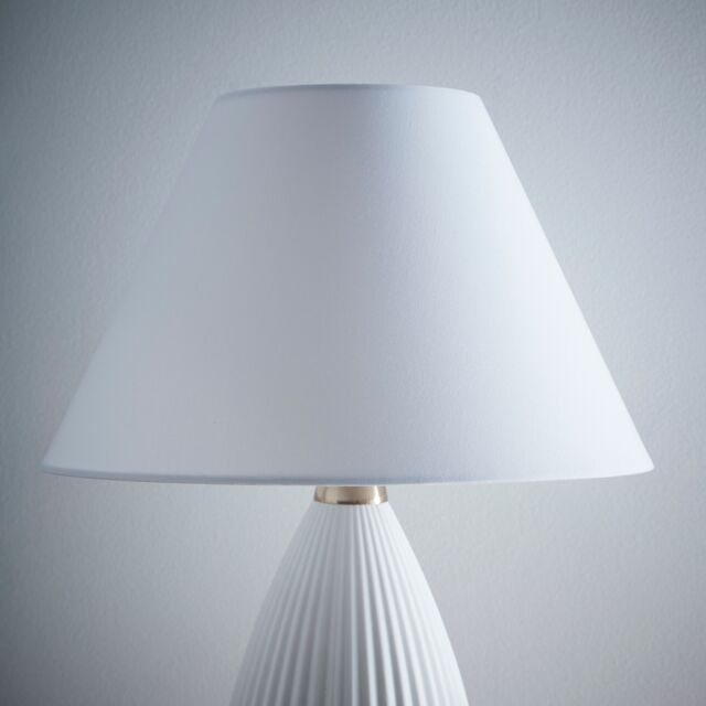 "K LIVING 12"" White Textured Linen Fabric Coolie Lampshade Modern Table Lamp & Floor Lamp Cone Light Shade - Size: 12 inches" - image 1