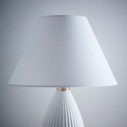 "K LIVING 12"" White Textured Linen Fabric Coolie Lampshade Modern Table Lamp & Floor Lamp Cone Light Shade - Size: 12 inches"