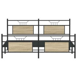 Berkfield Home Metal Bed Frame without Mattress Sonoma Oak 160x200 cm in Brown - thumbnail 6
