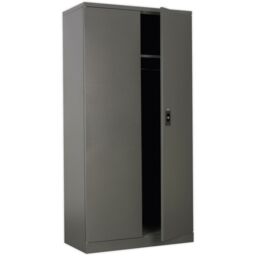 Loops Floor Standing Steel Cabinet - 915 x 460 x 1830mm - Two Door - Cylinder Lock in Metallics - thumbnail 1