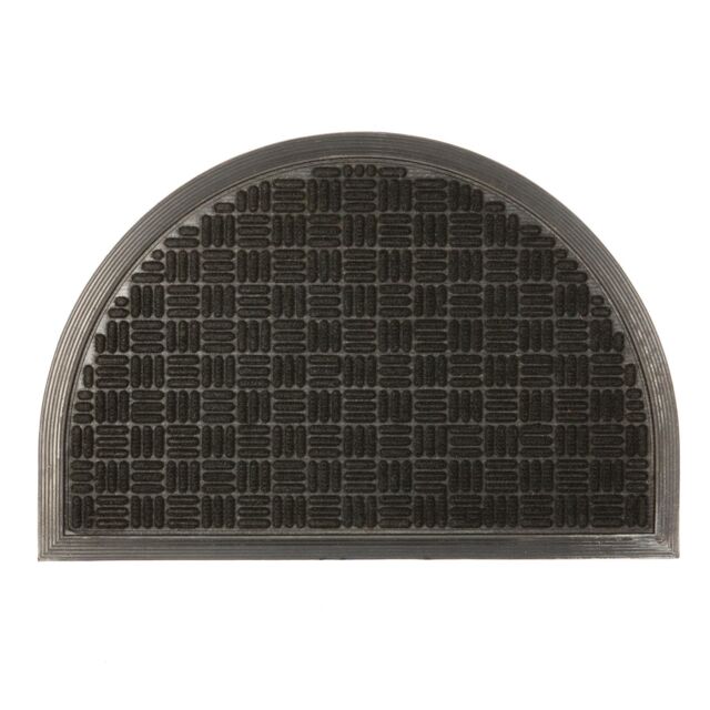 Nicola Spring Heavy Duty Half Moon Door Mat - 60 x 40cm - Black - Size: 40 cm x 60 cm