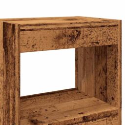 Berkfield Home Book Cabinet/Room Divider Old Wood 40x30x198 cm in Brown - Size: 40 x 30 x 198 cm - thumbnail 7