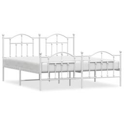 Berkfield Home Metal Bed Frame with Headboard & Footboard White 183x213 cm - thumbnail 3