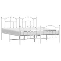 Berkfield Home Metal Bed Frame with Headboard & Footboard White 183x213 cm - thumbnail 5