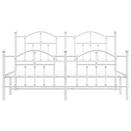 Berkfield Home Metal Bed Frame with Headboard & Footboard White 183x213 cm - thumbnail 6