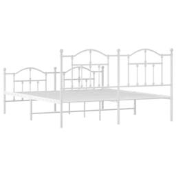 Berkfield Home Metal Bed Frame with Headboard & Footboard White 183x213 cm - thumbnail 8