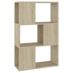 Berkfield Home Classic Book Cabinet Room Divider Sonoma Oak 60x24x94 cm Engineer in Light Brown - Size: 60 x 24 x 94 cm - thumbnail 3