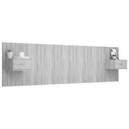 Berkfield Home Bed Headboard with Cabinets Grey Sonoma Engineered Wood - thumbnail 3