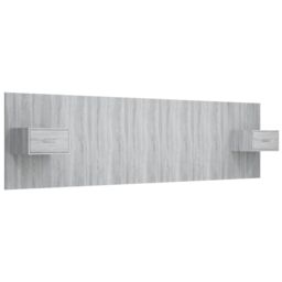 Berkfield Home Bed Headboard with Cabinets Grey Sonoma Engineered Wood - thumbnail 2