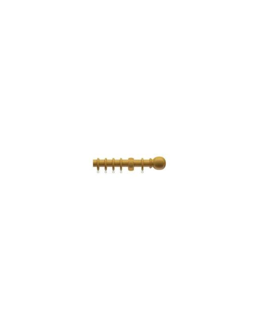 New Edge Blinds 28mm Wooden Curtain Pole Set - White in Beige - Size: 210 cm - image 1