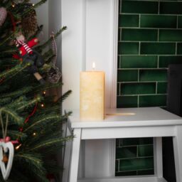 Nicola Spring Square Vanilla Pillar Candles - 90 Hours - Cream - Pack of 6 in Beige - thumbnail 4
